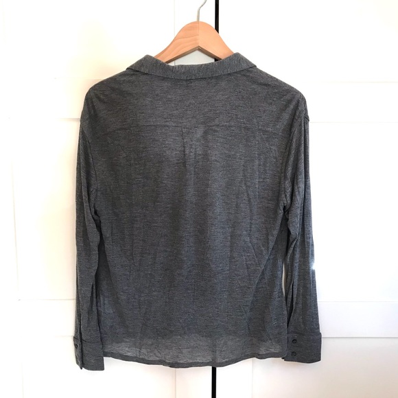 Soft Joie Maguire grey viscose button down top - Picture 3 of 12